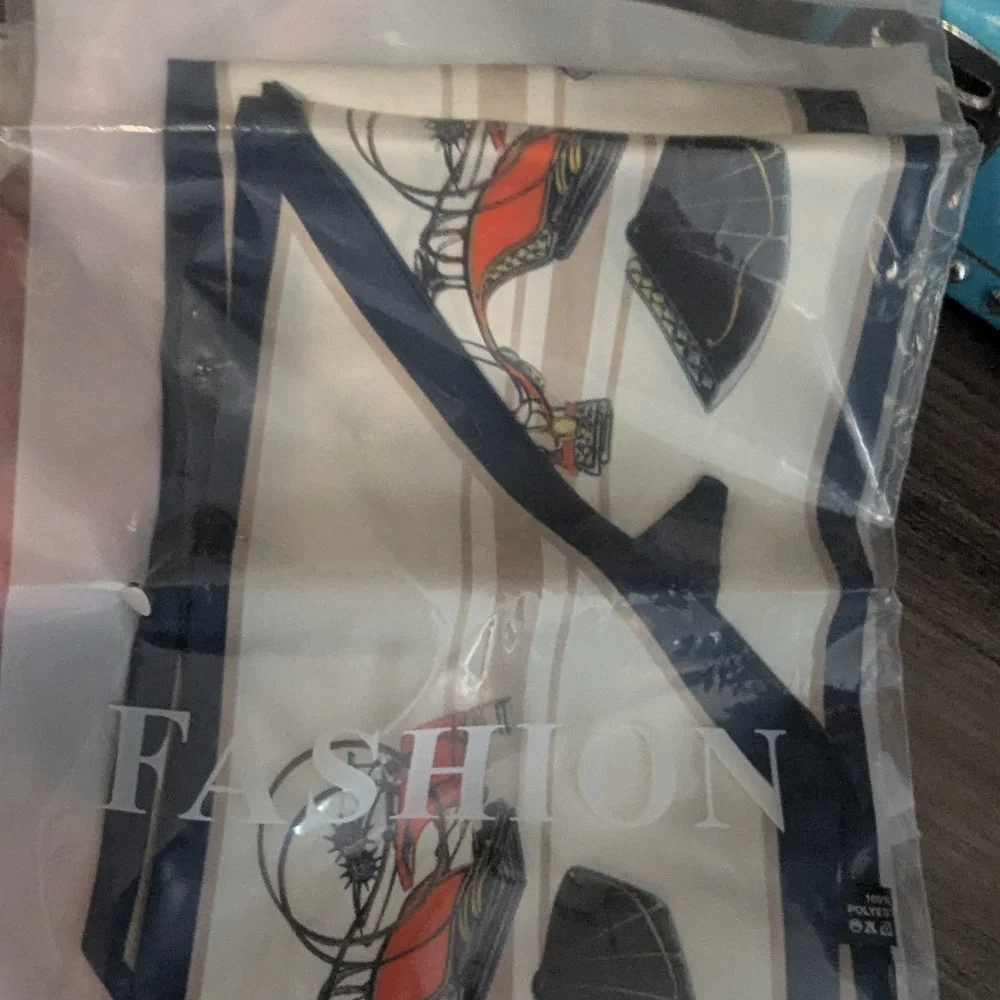 Silk Scarf with Equestrian Print NWT